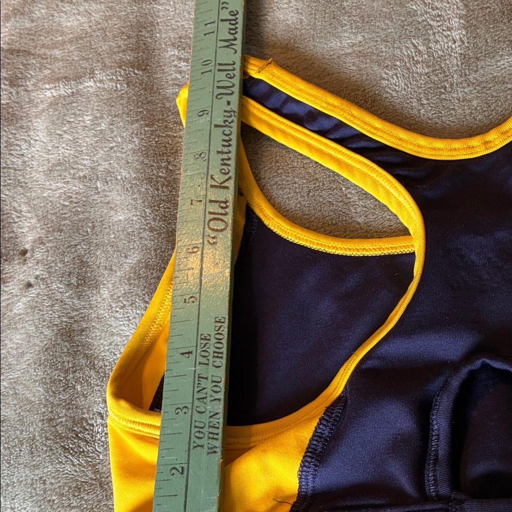 PINK Victoria's Secret Navy and Gold Michigan M Sports Bra - Picture 6 of 8